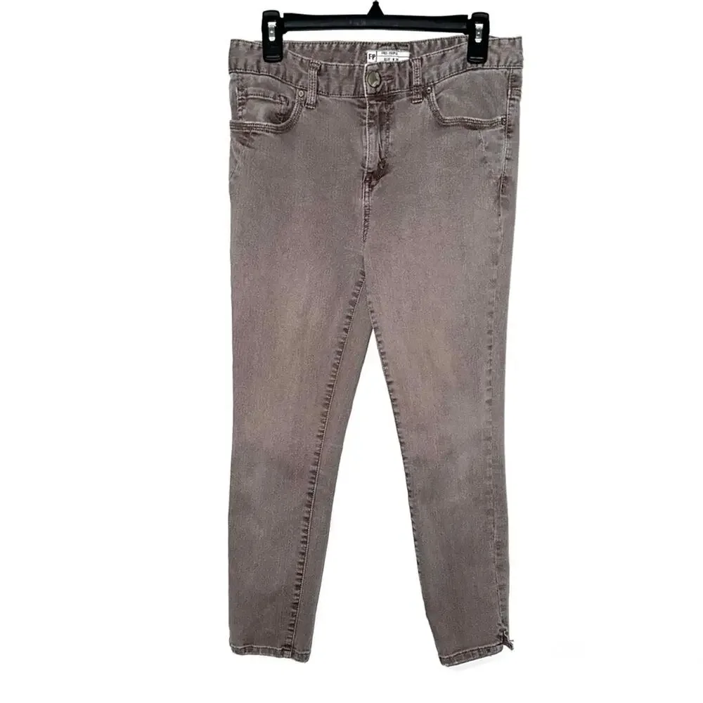 Free People Brown Skinny Jeans Size 28